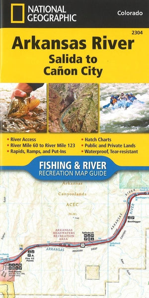 Arkansas River, Salida to Canon City, Colorado Fishing and River Map by National Geographic Maps Eastview