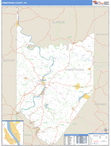 Armstrong County, Pennsylvania Zip Code Wall Map
