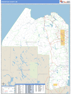 Aroostook County, Maine Zip Code Wall Map