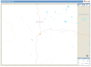 Arthur County, Nebraska Zip Code Wall Map