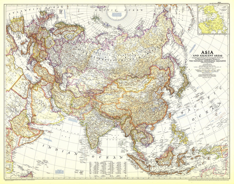 Asia And Adjacent Areas Map 1951 Maps.com