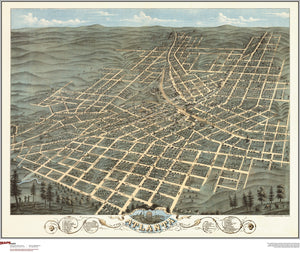 Atlanta Antique Wall Map