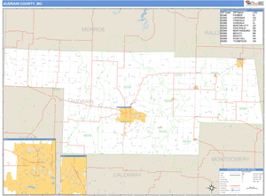 Audrain County, Missouri Zip Code Wall Map