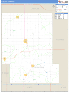 Audubon County, Iowa Zip Code Wall Map