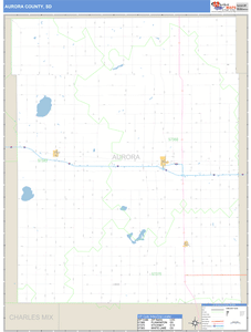 Aurora County, South Dakota Zip Code Wall Map