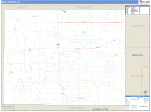 Baca County, Colorado Zip Code Wall Map