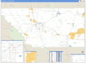 Bakersfield, California Metro Area Wall Map