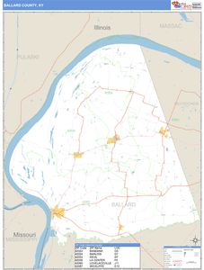 Ballard County, Kentucky Zip Code Wall Map