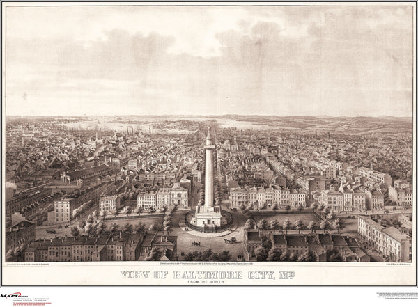Baltimore Antique Wall Map Maps.com