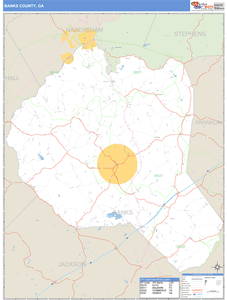 Banks County, Georgia Zip Code Wall Map