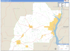 Barbour County, Alabama Zip Code Wall Map
