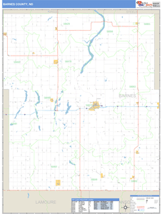 Barnes County, North Dakota Zip Code Wall Map