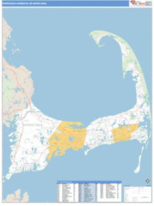 Barnstable-Yarmouth, Massachusetts Metro Area Wall Map
