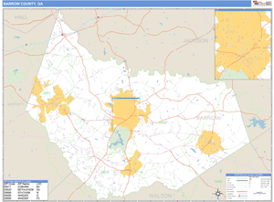 Barrow County, Georgia Zip Code Wall Map