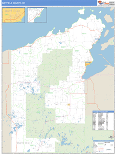 Bayfield County, Wisconsin Zip Code Wall Map