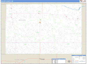 Beaver County, Oklahoma Zip Code Wall Map