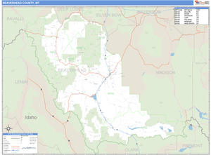Beaverhead County, Montana Zip Code Wall Map
