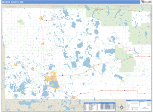 Becker County, Minnesota Zip Code Wall Map