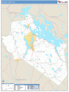 Belknap County, New Hampshire Zip Code Wall Map