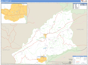 Bell County, Kentucky Zip Code Wall Map