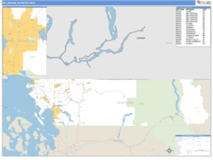 Bellingham, Washington Metro Area Wall Map