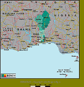 Benin Political Wall Map