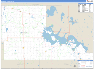 Benson County, North Dakota Zip Code Wall Map