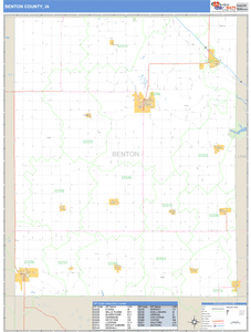 Benton County, Iowa Zip Code Wall Map
