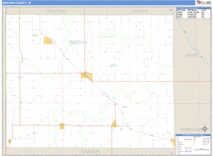 Benton County, Indiana Zip Code Wall Map