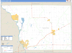 Benton County, Minnesota Zip Code Wall Map