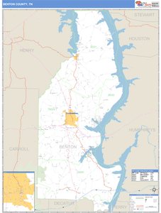 Benton County, Tennessee Zip Code Wall Map