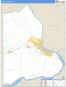 Benton County, Washington Zip Code Wall Map