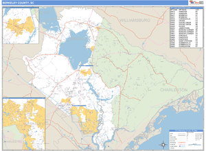 Berkeley County, South Carolina Zip Code Wall Map