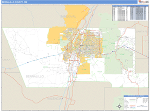 Bernalillo County, New Mexico Zip Code Wall Map