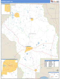 Berrien County, Georgia Zip Code Wall Map
