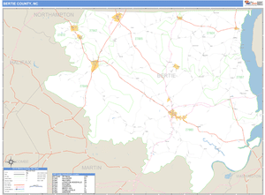 Bertie County, North Carolina Zip Code Wall Map