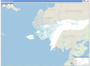 Bethel County, Alaska Zip Code Wall Map