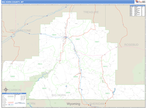 Big Horn County, Montana Zip Code Wall Map