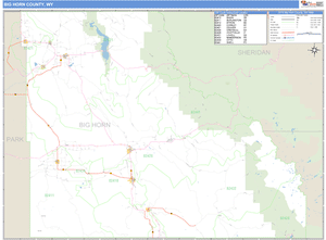 Big Horn County, Wyoming Zip Code Wall Map