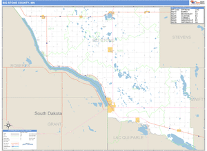 Big Stone County, Minnesota Zip Code Wall Map