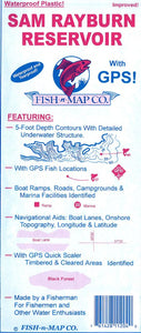 Sam Rayburn Reservoir Fishing Map by Fish-n-Map Company