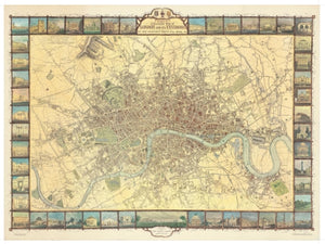 Historic Map of London in 1851 by Oxford Cartographers