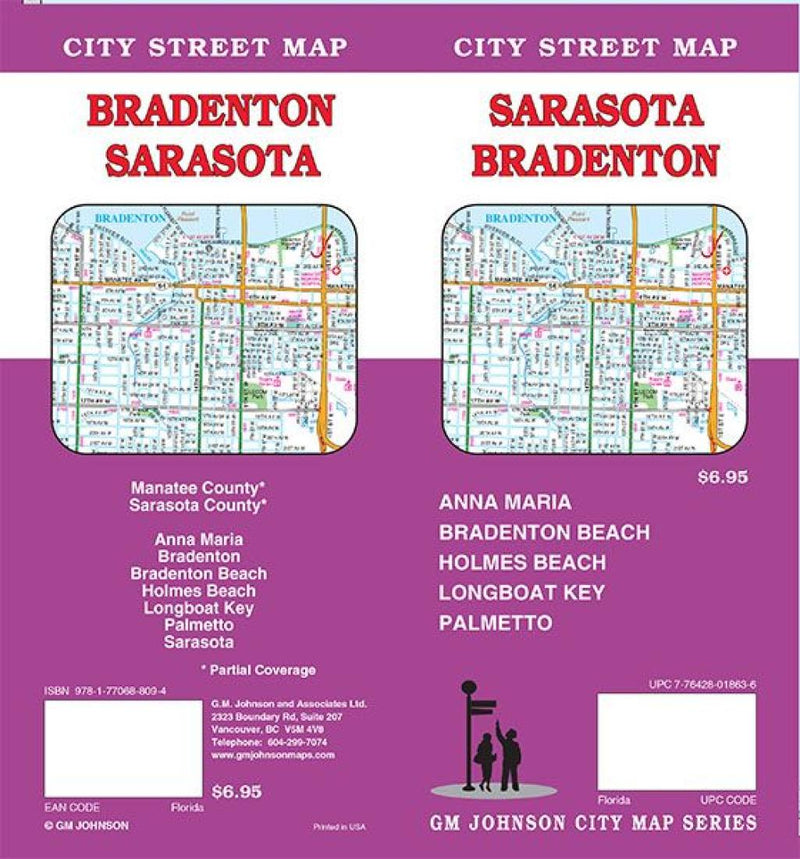 Cover of Sarasota and Bradenton, Florida Street Map by GM Johnson