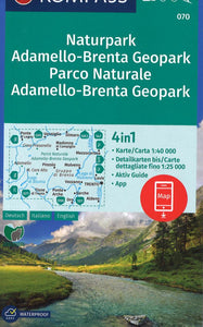 Naturpark Adamello-Brenta Geopark Hiking Map By Kompass