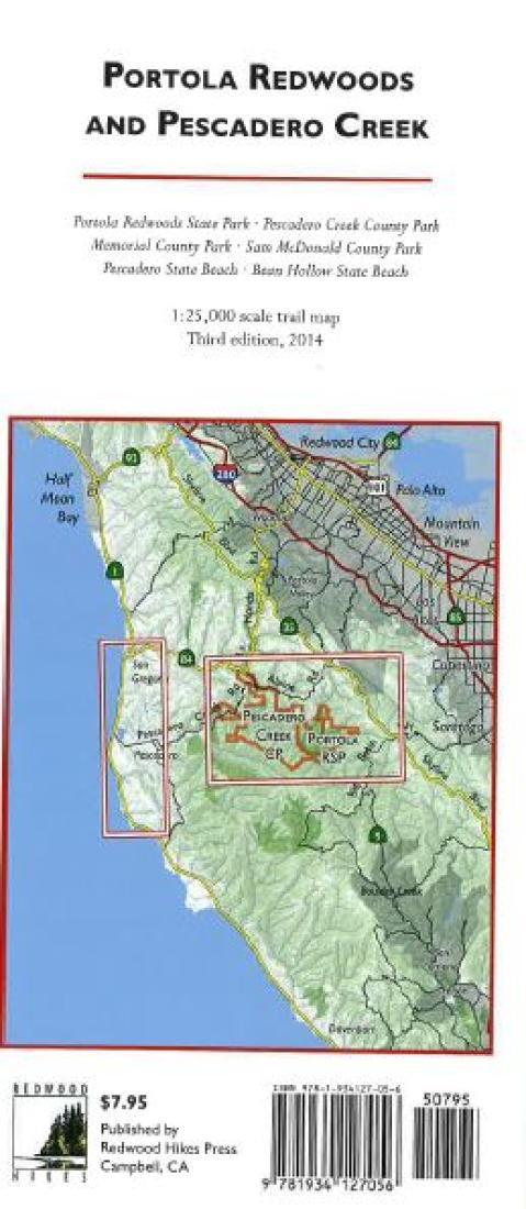 Cover of Portola Redwoods and Pescadero Creek by Redwood Hikes Press