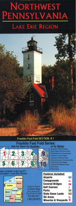 Northwestern PA Fast Fold Laminated Map by Franklin Maps