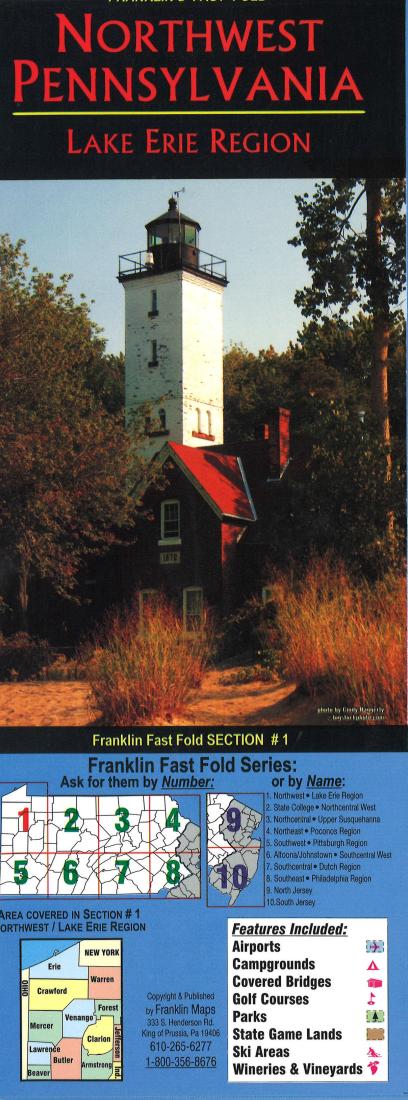 Cover of Northwestern PA Fast Fold Laminated Map by Franklin Maps