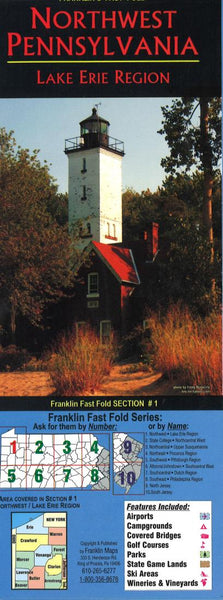 Cover of Northwestern PA Fast Fold Laminated Map by Franklin Maps