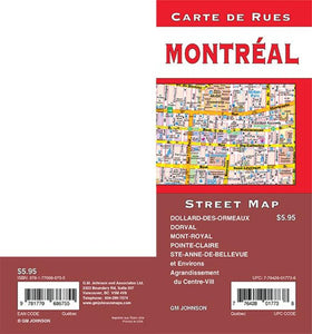 Montreal, Quebec Street Map by GM Johnson