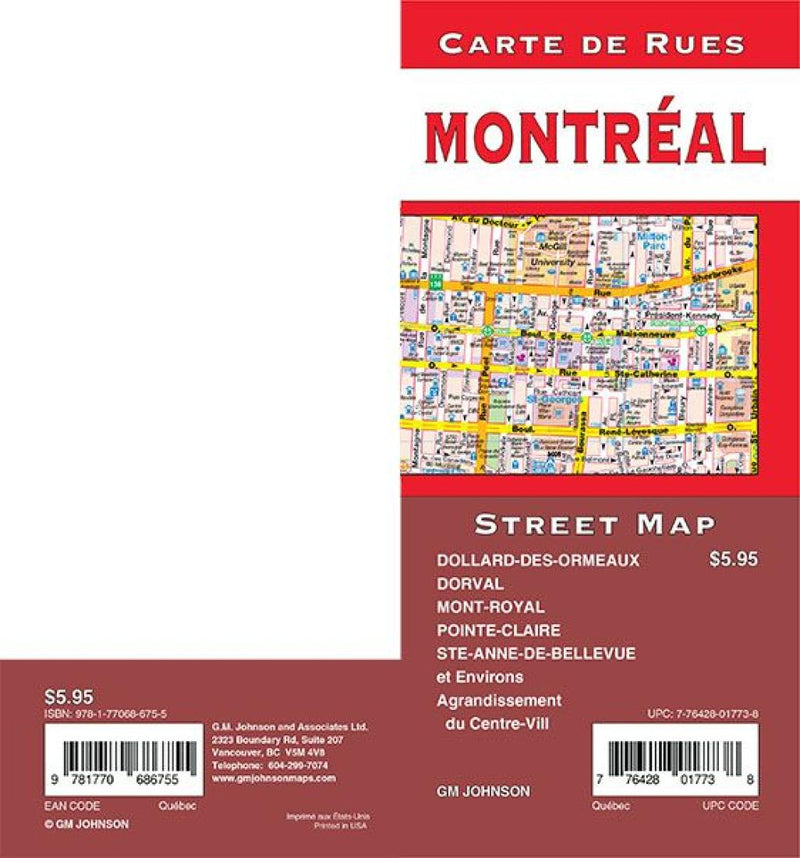 Cover of Montreal, Quebec Street Map by GM Johnson